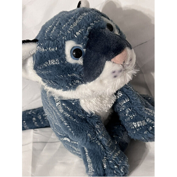 Wild Republic Blue Silver Tiger Foilkins Plush 6” Jungle Stuffed Animal Rare HTF - Picture 2 of 9